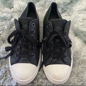 COACH black & white sneakers NEW! Size 9